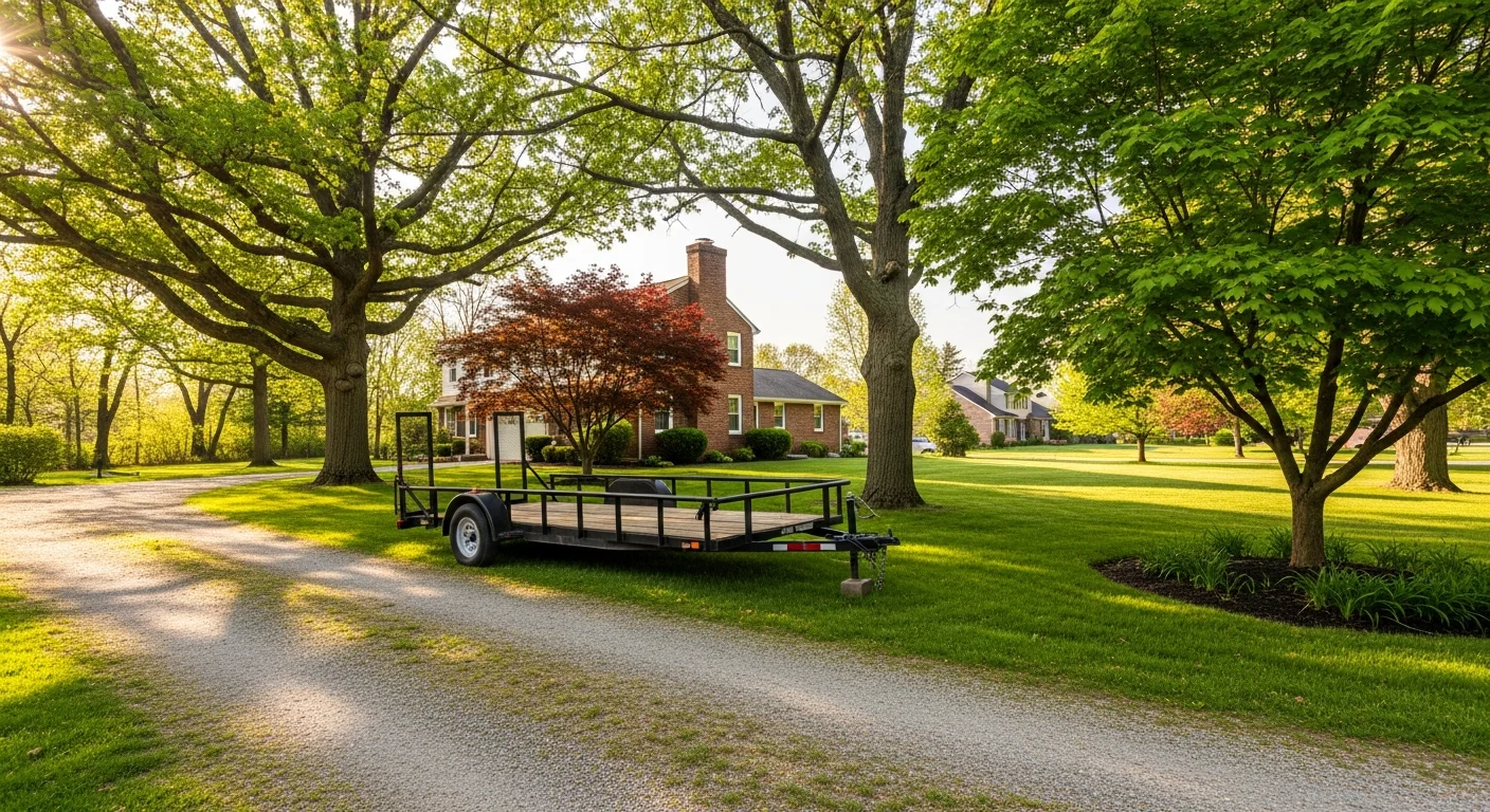 Wide view of a residential property in Dauphin County with mature trees and a well-maintained yard during daytime.